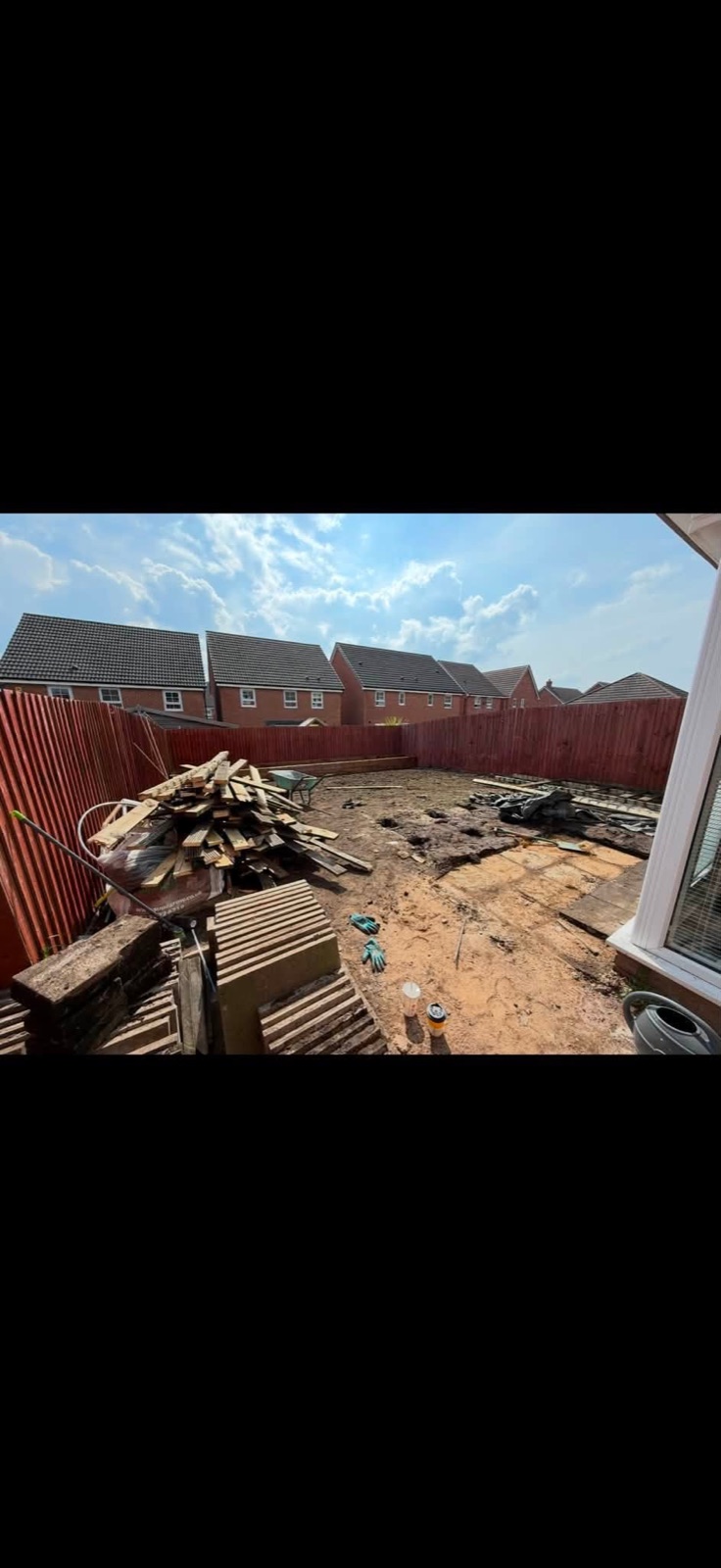 Garden cleared and prepared before landscaping work